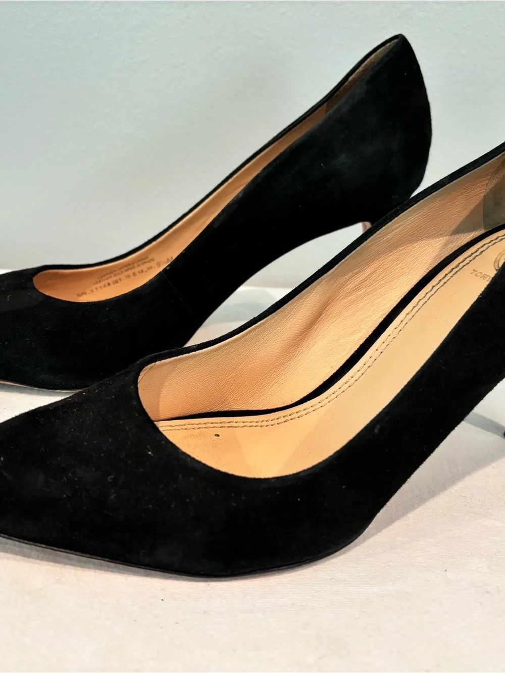 Tory Burch Black Suede Pointed-Toe Pumps